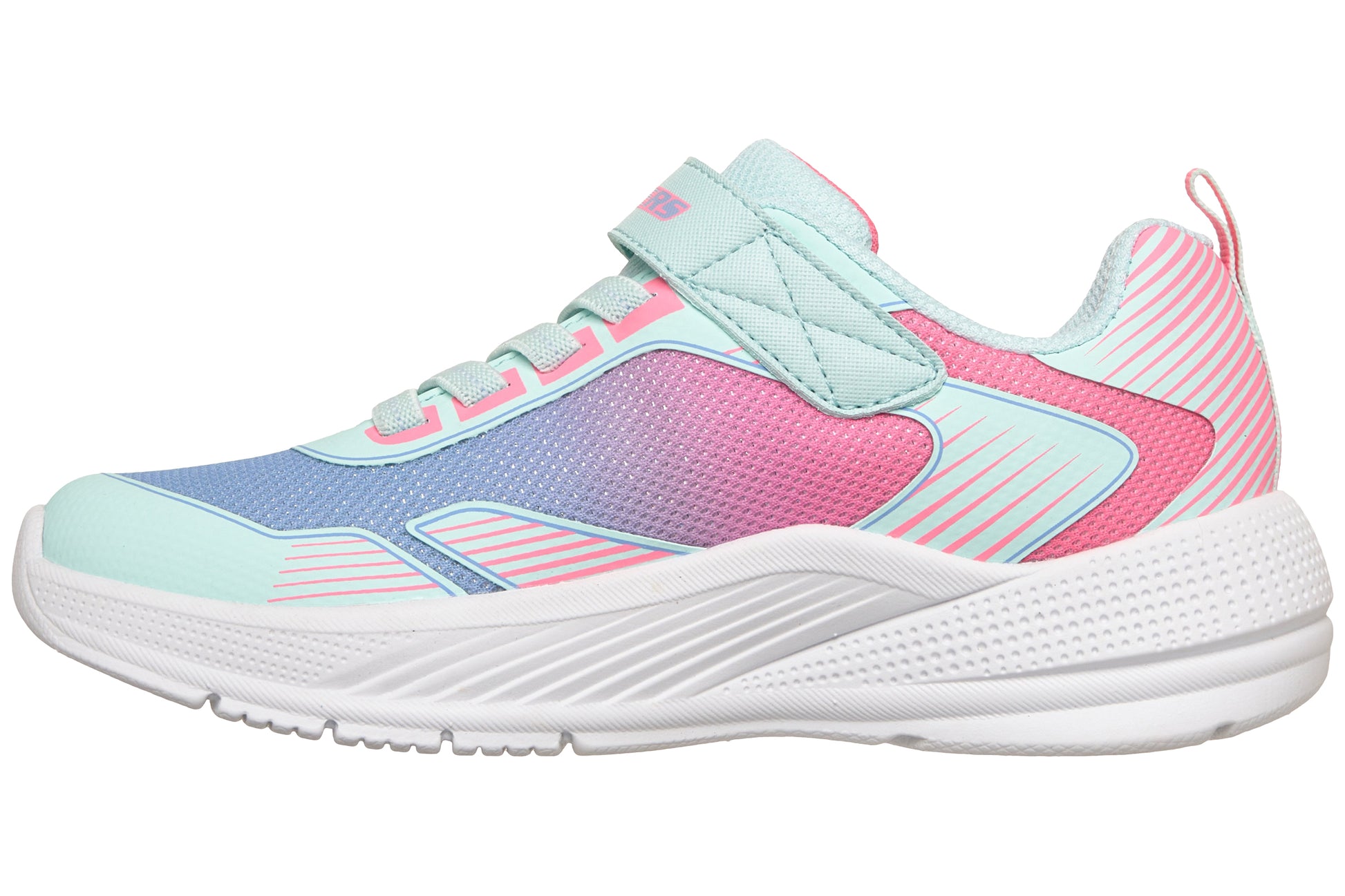 skechers-oasis-point-303657l-girls-trainers-aqua-multi-left-flat