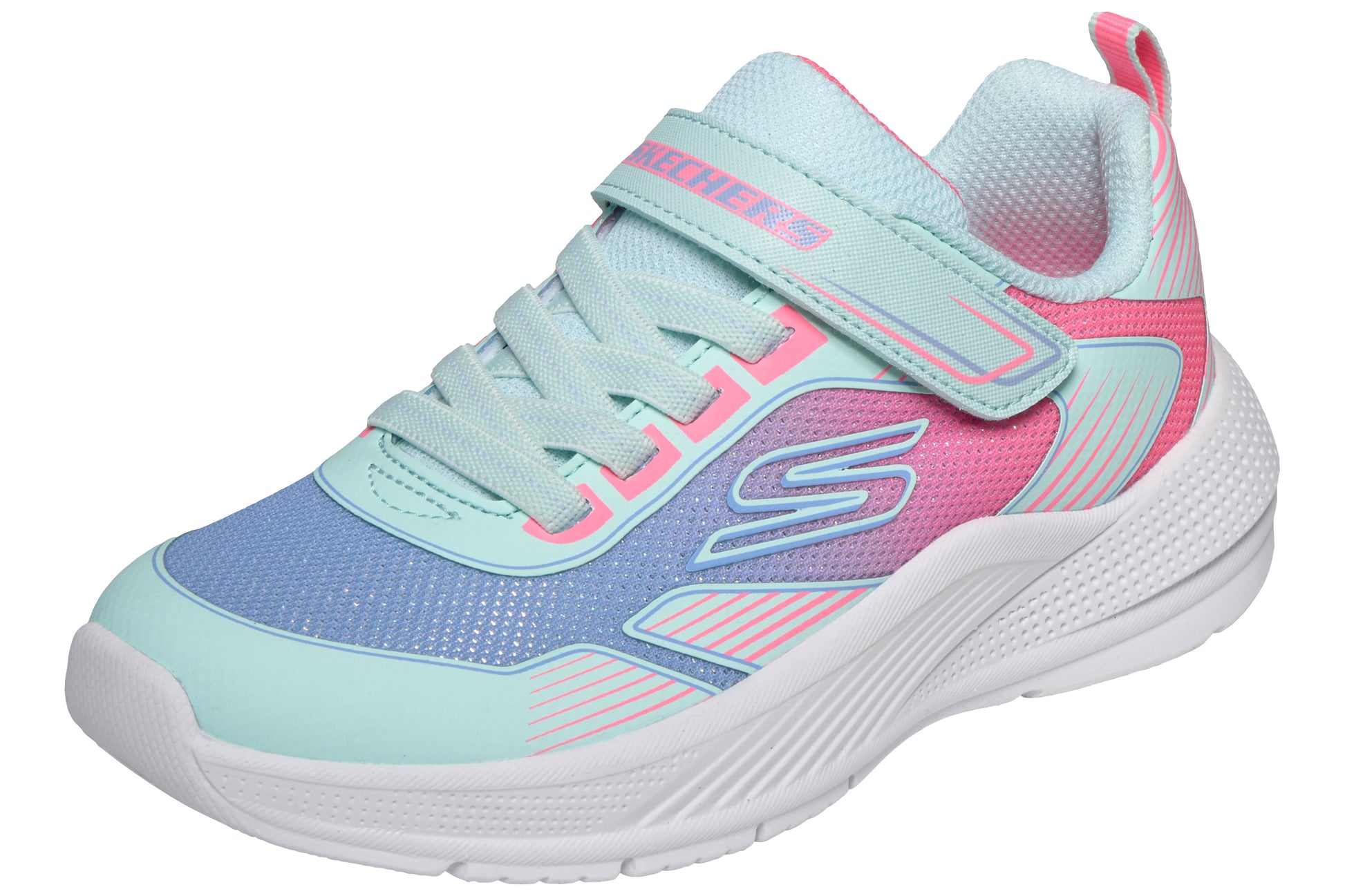 skechers-oasis-point-303657l-girls-trainers-aqua-multi-left