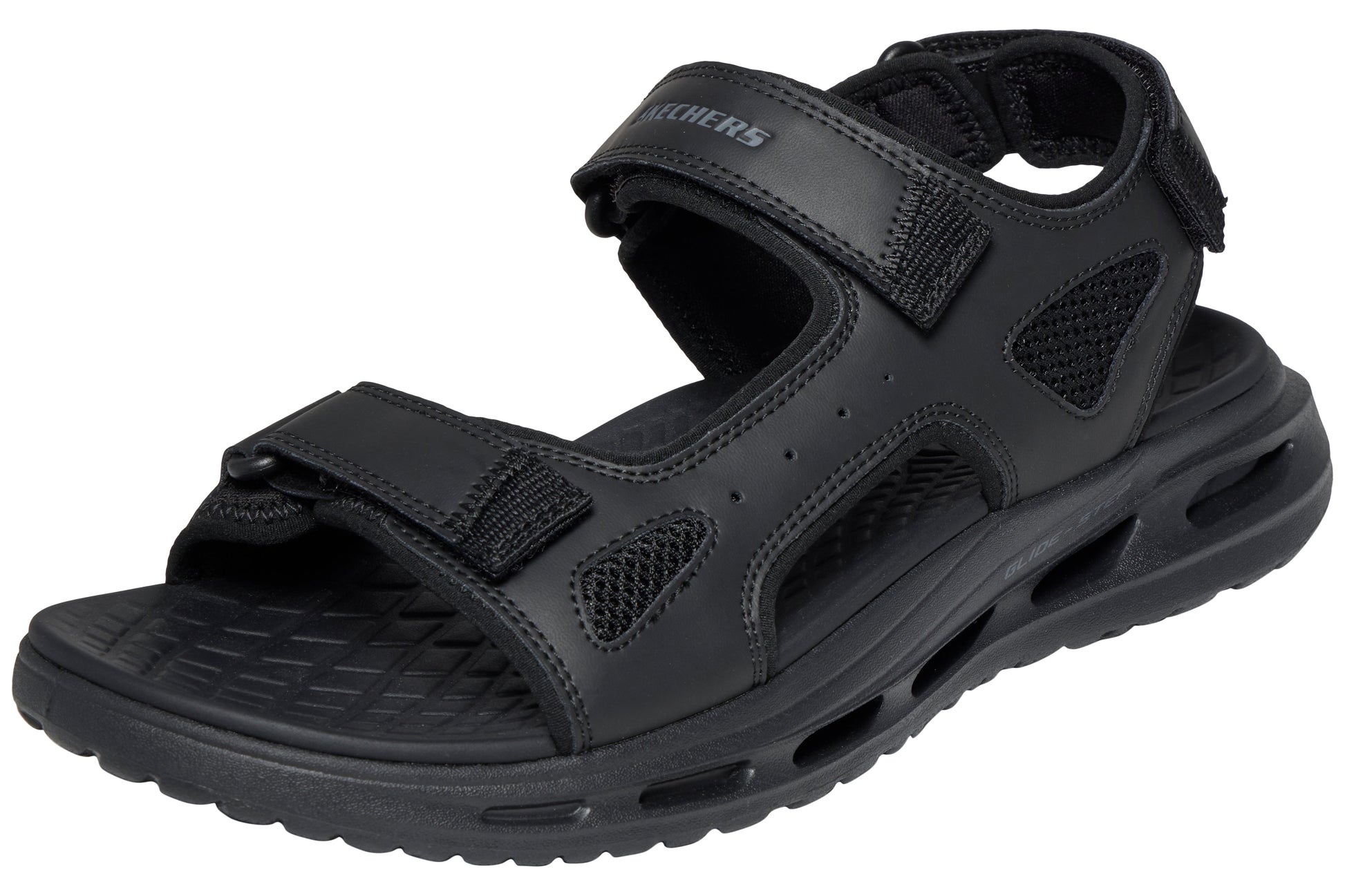 skechers-orvan-gamble-211371-mens-sandals-black-left-angle