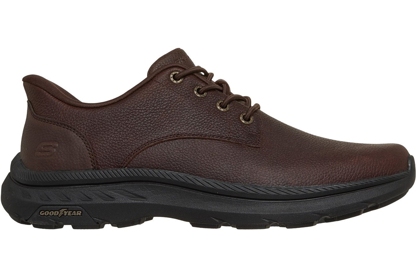 Skechers Pollard Court Red Brown Leather Mens Shoes