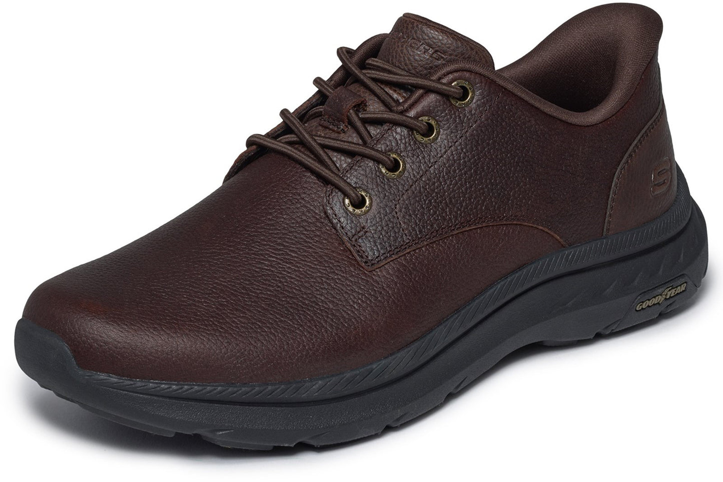 Skechers Pollard Court Red Brown Leather Mens Shoes