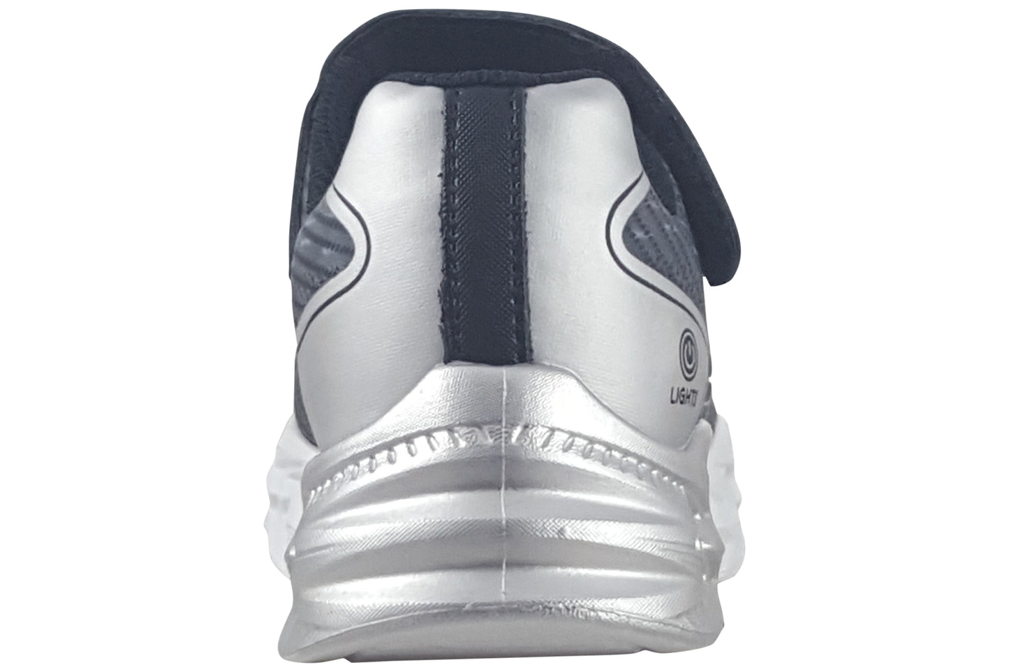 skechers quantroid 400604l boys trainers black silver back