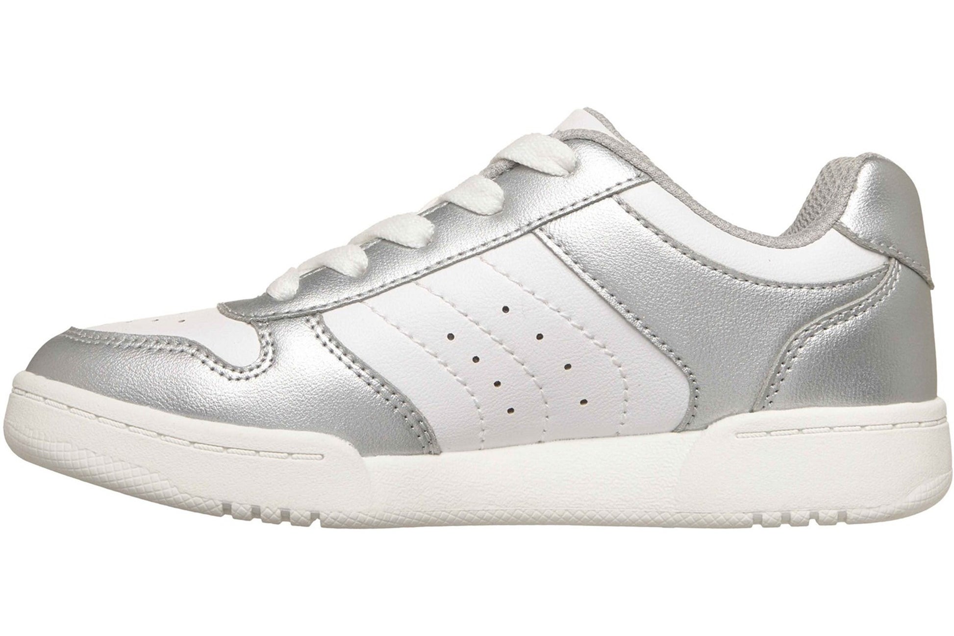 skechers-quick-street-girls-trainers-silver-white-left