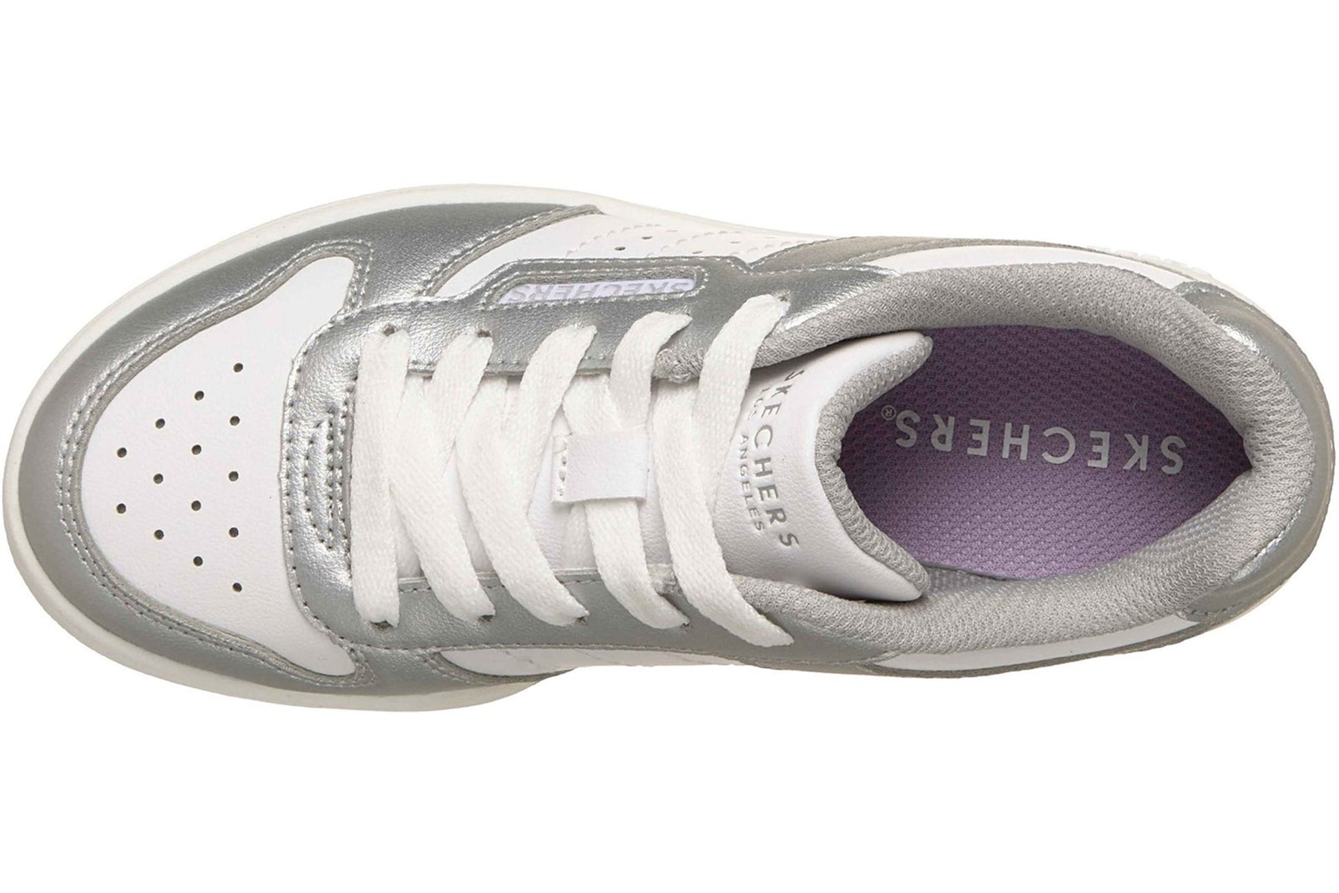 skechers-quick-street-girls-trainers-silver-white-top