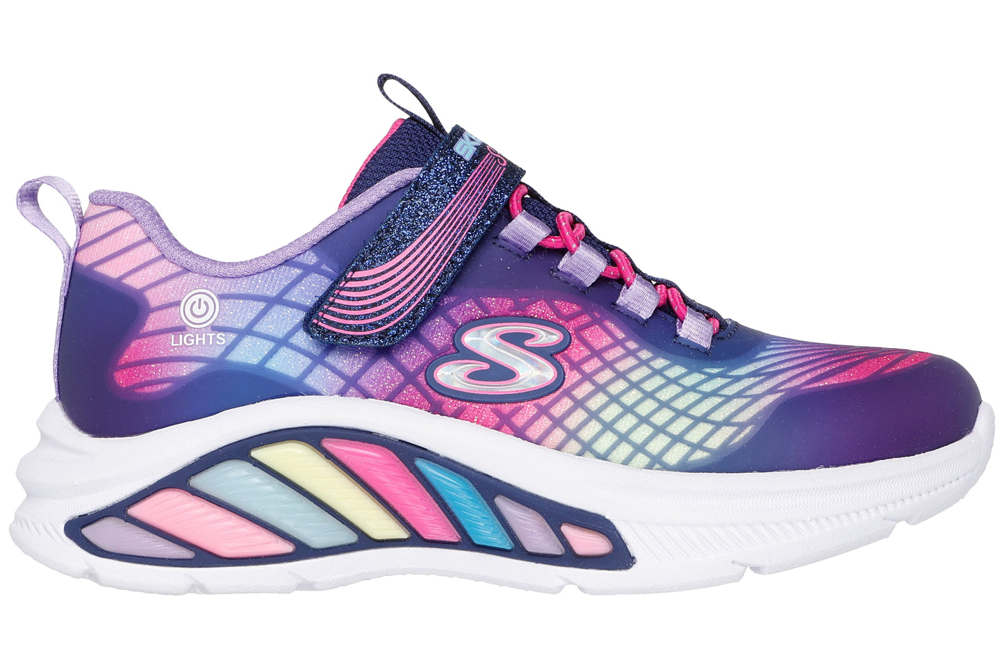 Skechers Rainbow Cruisers 303722L Girls Sports Navy/Multi