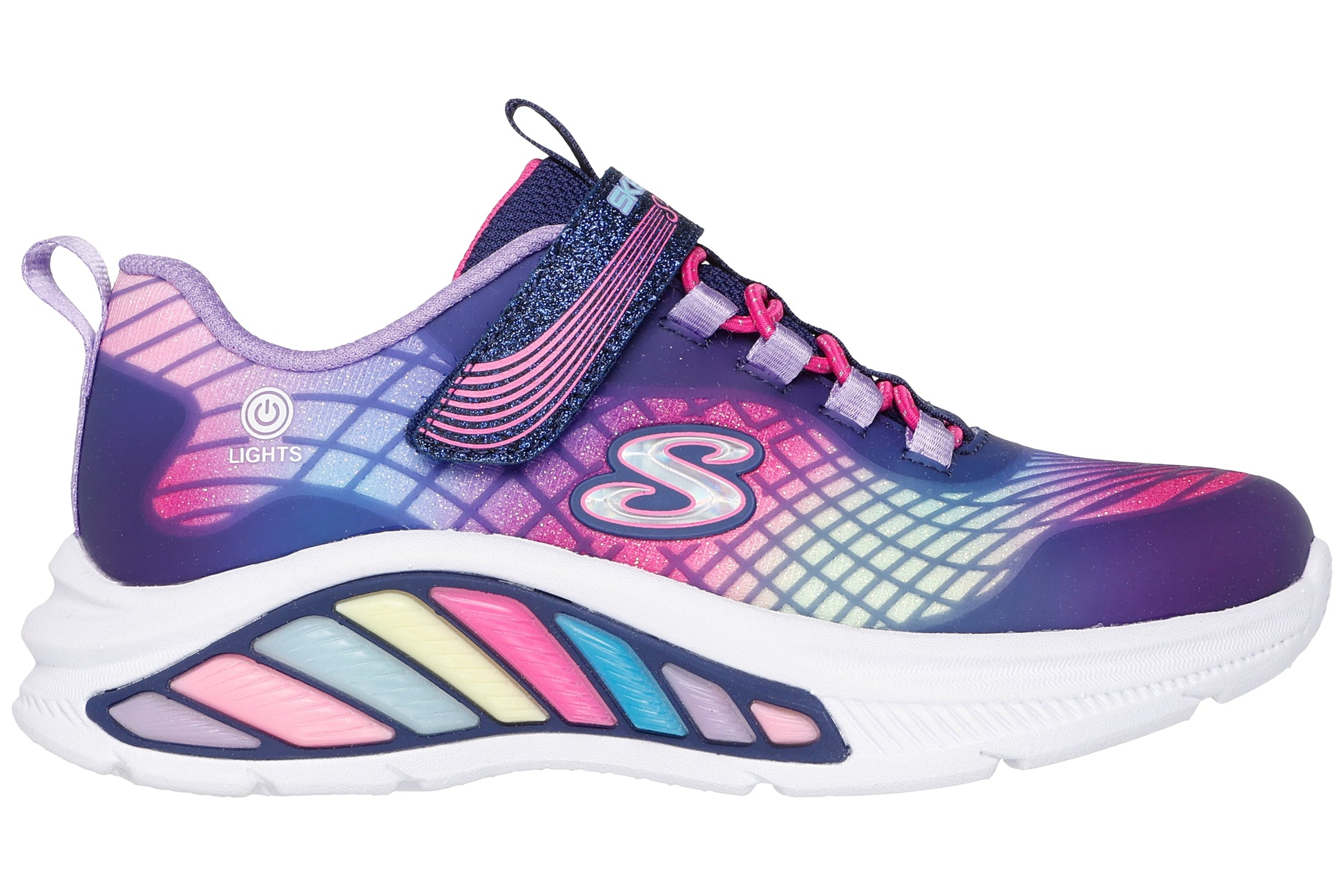 skechers-rainbow-cruisers-303722l-girls-trainers-navy-multi-right