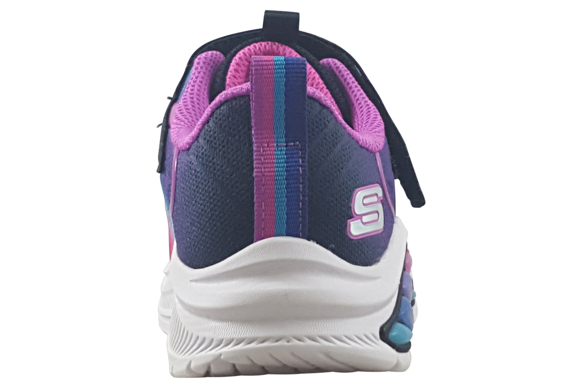 skechers rainbow cruisers black multi trainers back