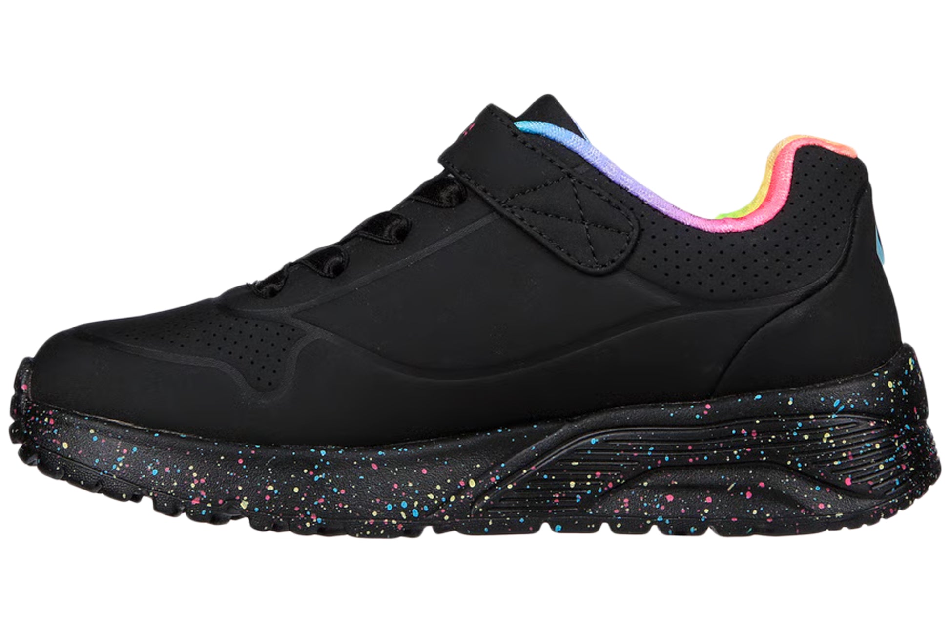 skechers-rainbow-specks-310457l-girls-trainers-black-multi-left-flat