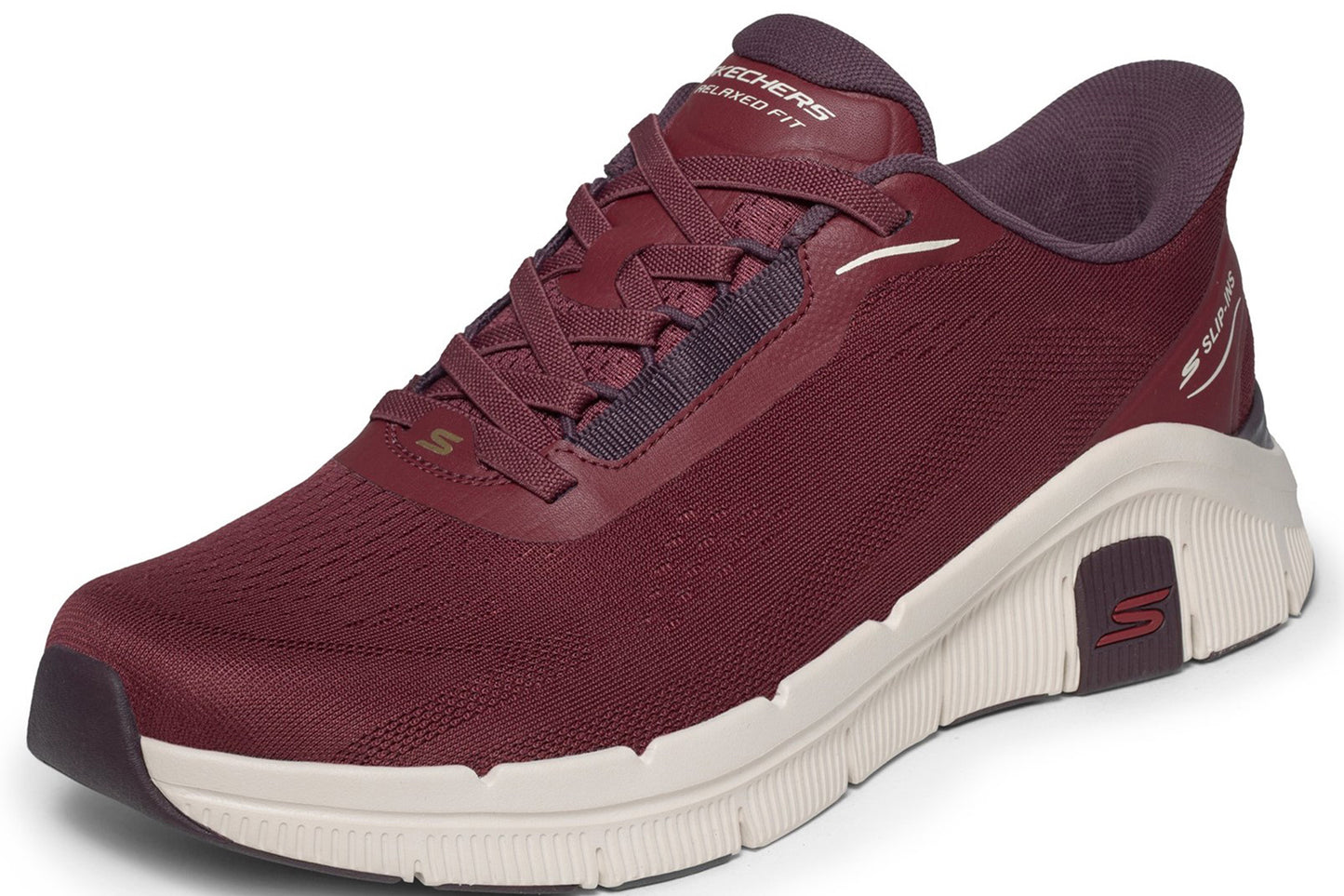 Skechers Slip-Ins Relaxed Fit Flex Zayder Burgundy Mens Trainers