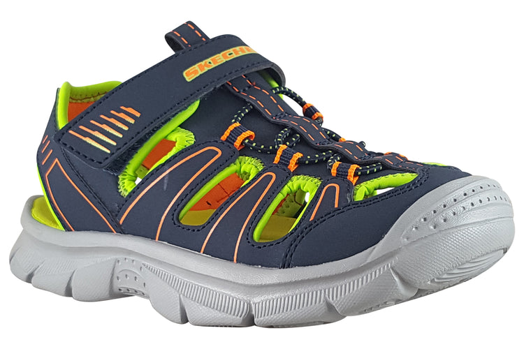Skechers Relix-Valder 406520L Navy/Lime Boys Sandals