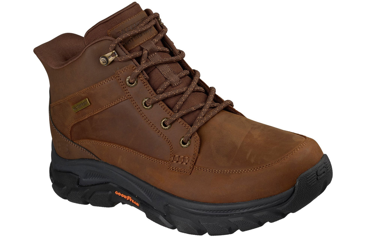 Skechers Respected 2.0 Orson Dark Brown Leather Mens Boots
