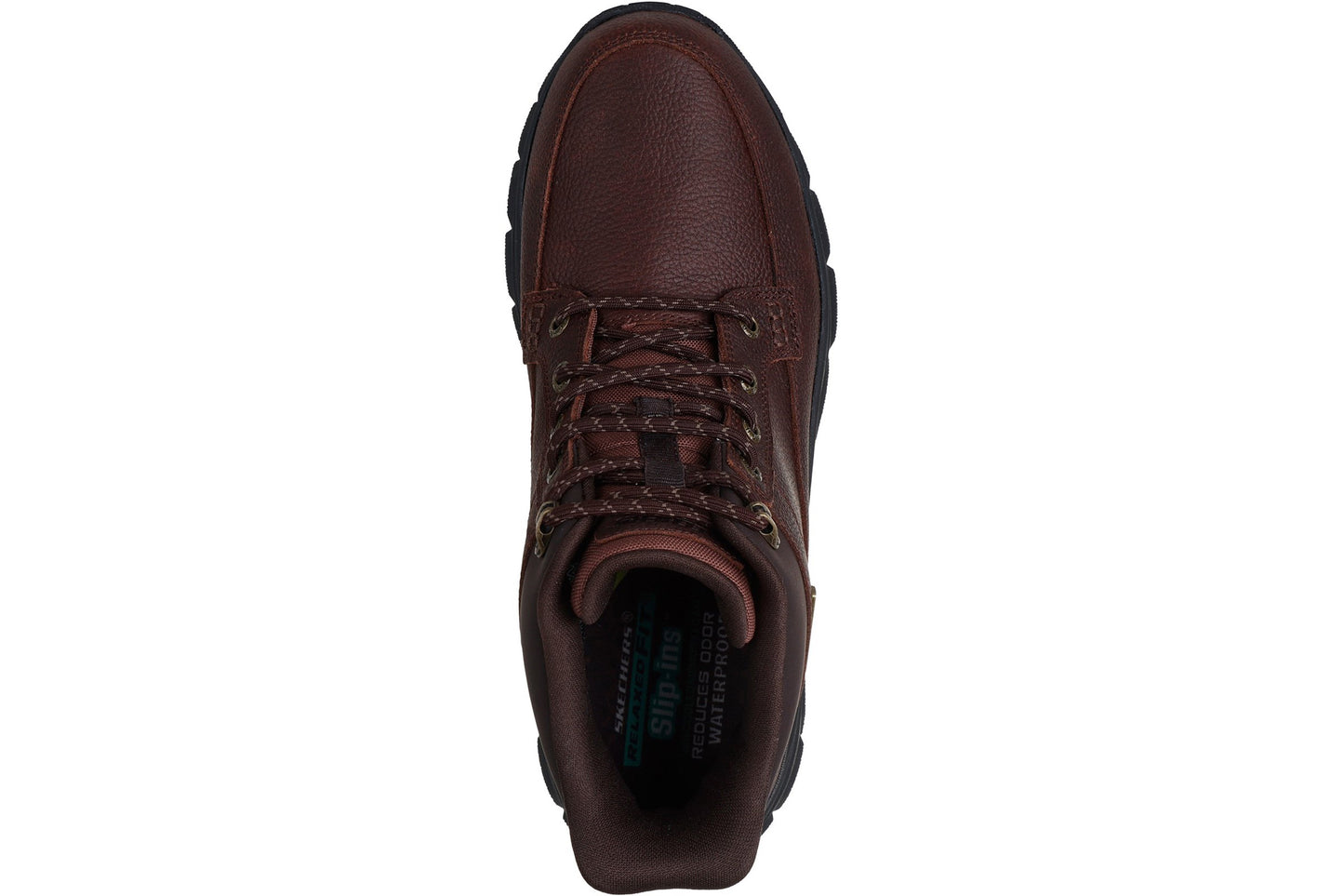 Skechers Respected 2.0 Orson Red Brown Leather Mens Boots