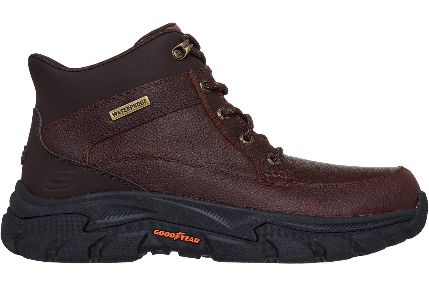 Skechers Respected 2.0 Orson Red Brown Leather Mens Boots