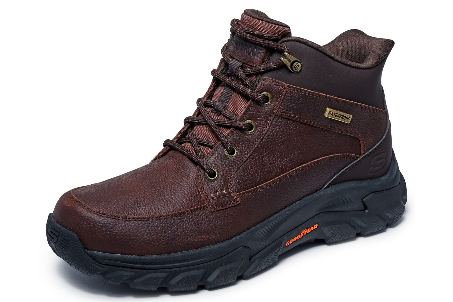 Skechers Respected 2.0 Orson Red Brown Leather Mens Boots
