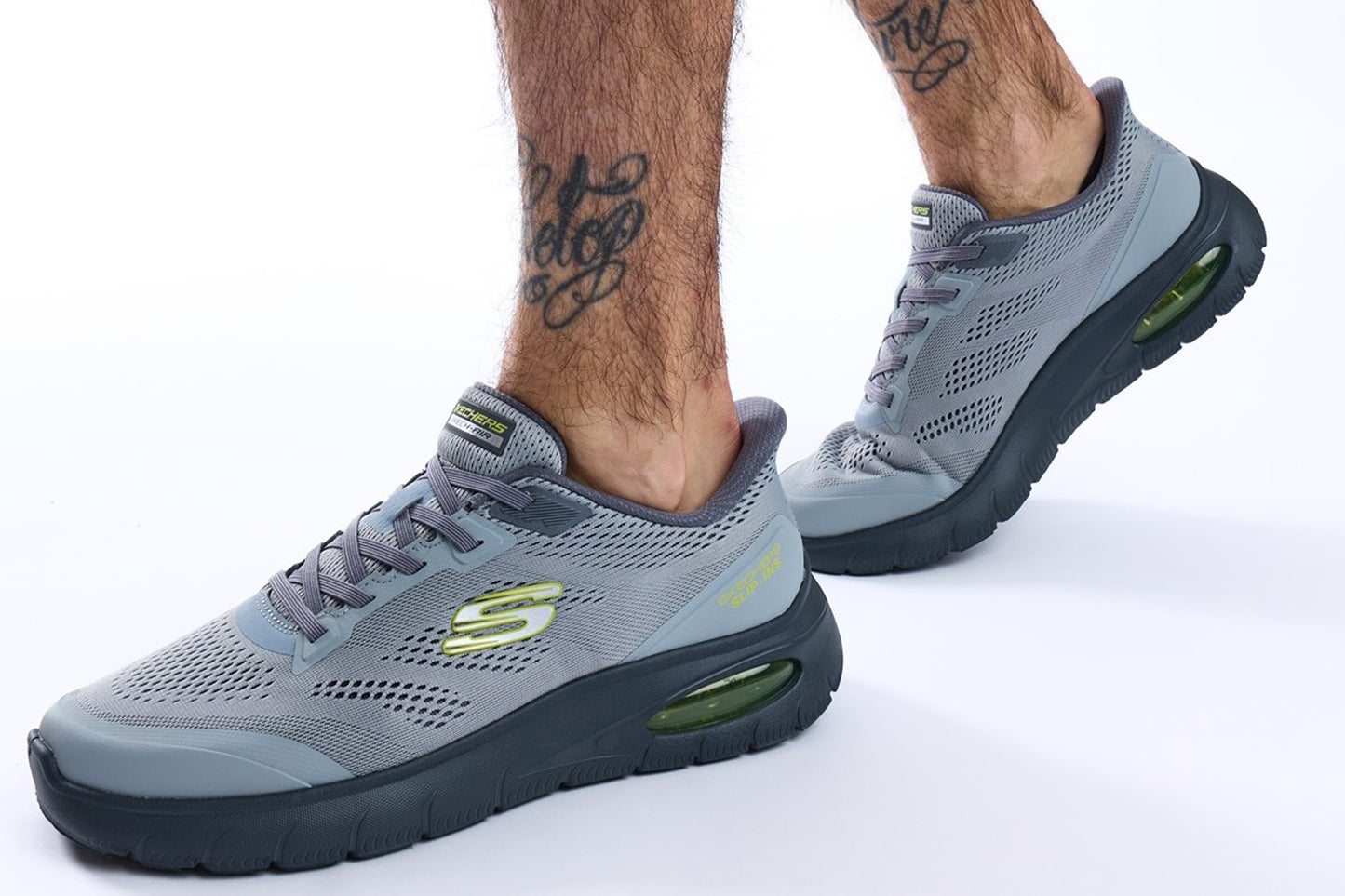 Skechers Slip-Ins SK233033 Summits Charcoal/Lime Mens Trainers