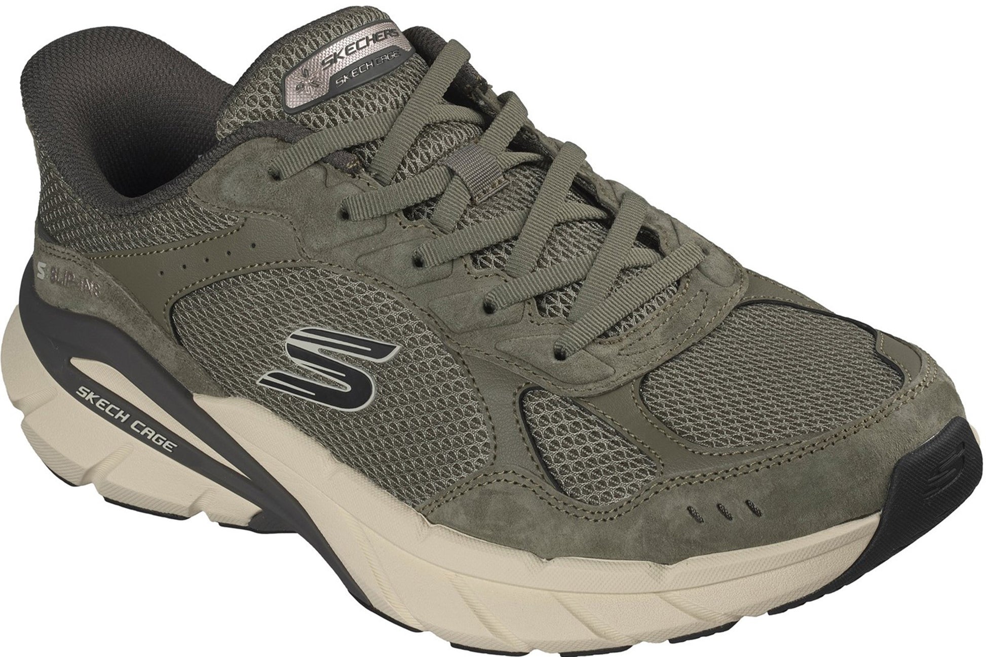 skechers-skech-cage-lexon-olive-suede-mesh