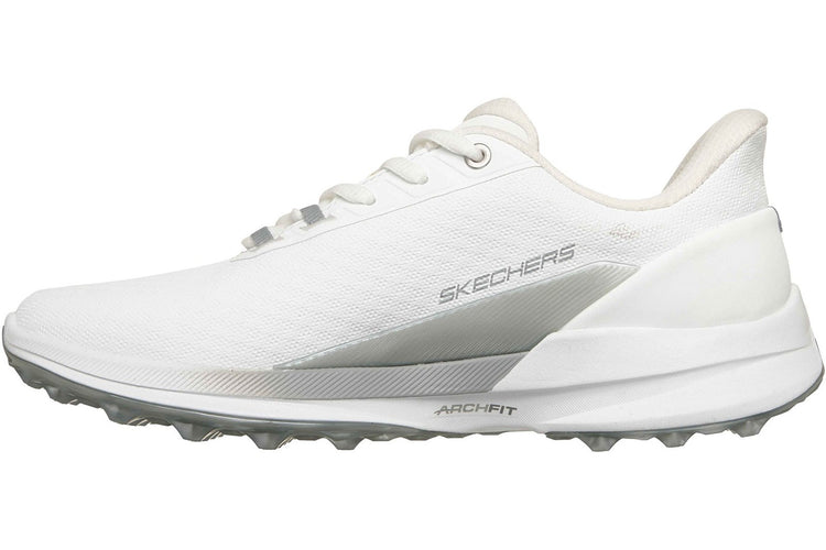 Skechers Pure Slip Ins Golf Shoes White/Silver Womens Fashion Trainers