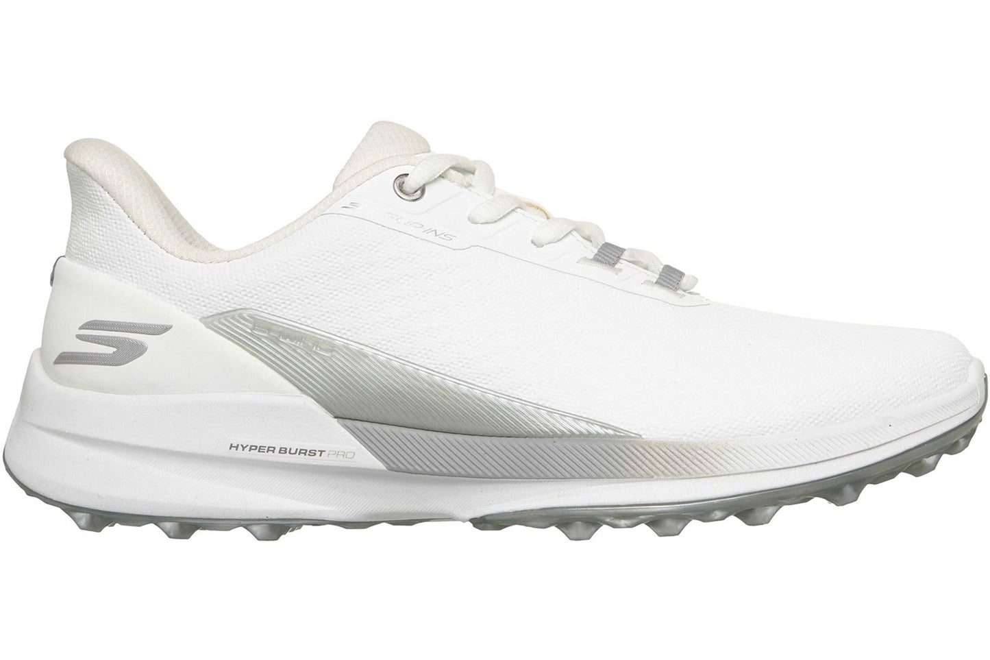 Skechers Pure Slip Ins Golf Shoes White/Silver Womens Fashion Trainers