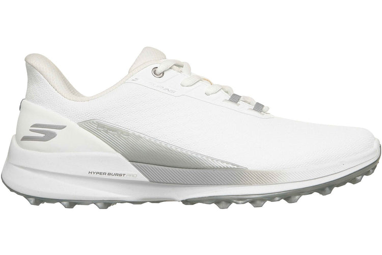 Skechers Pure Slip Ins Golf Shoes White/Silver Womens Fashion Trainers