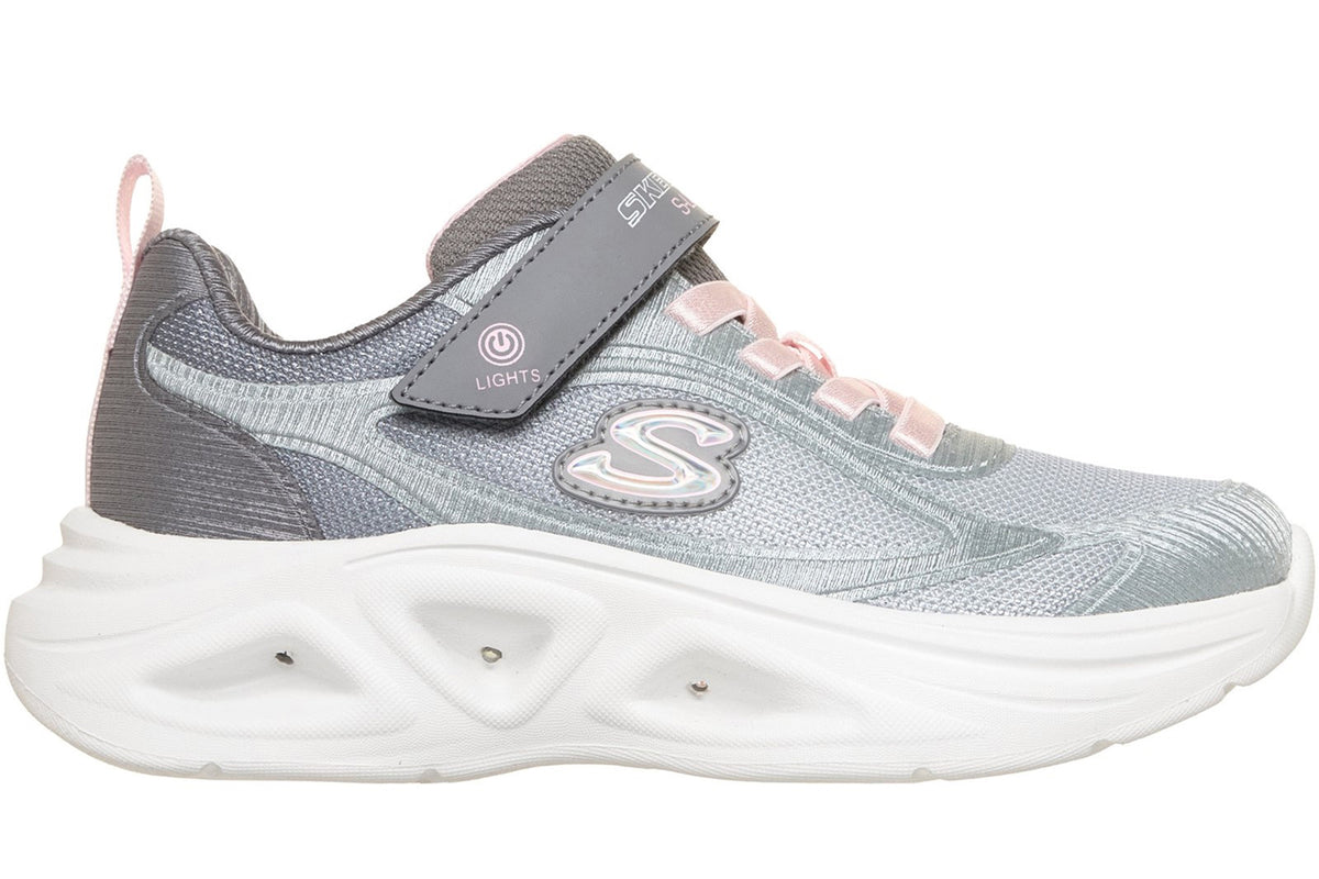 Skechers Sola Glow 2 Dazzle Steps Light Grey/Multi Trim Girls Sports