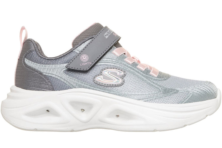 Skechers Sola Glow 2 Dazzle Steps Light Grey/Multi Trim Girls Sports