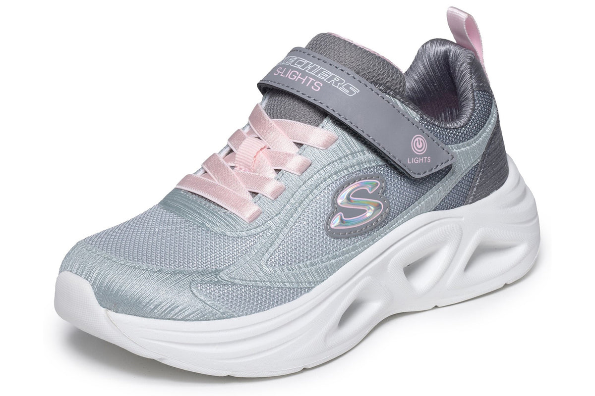 Skechers Sola Glow 2 Dazzle Steps Light Grey/Multi Trim Girls Sports