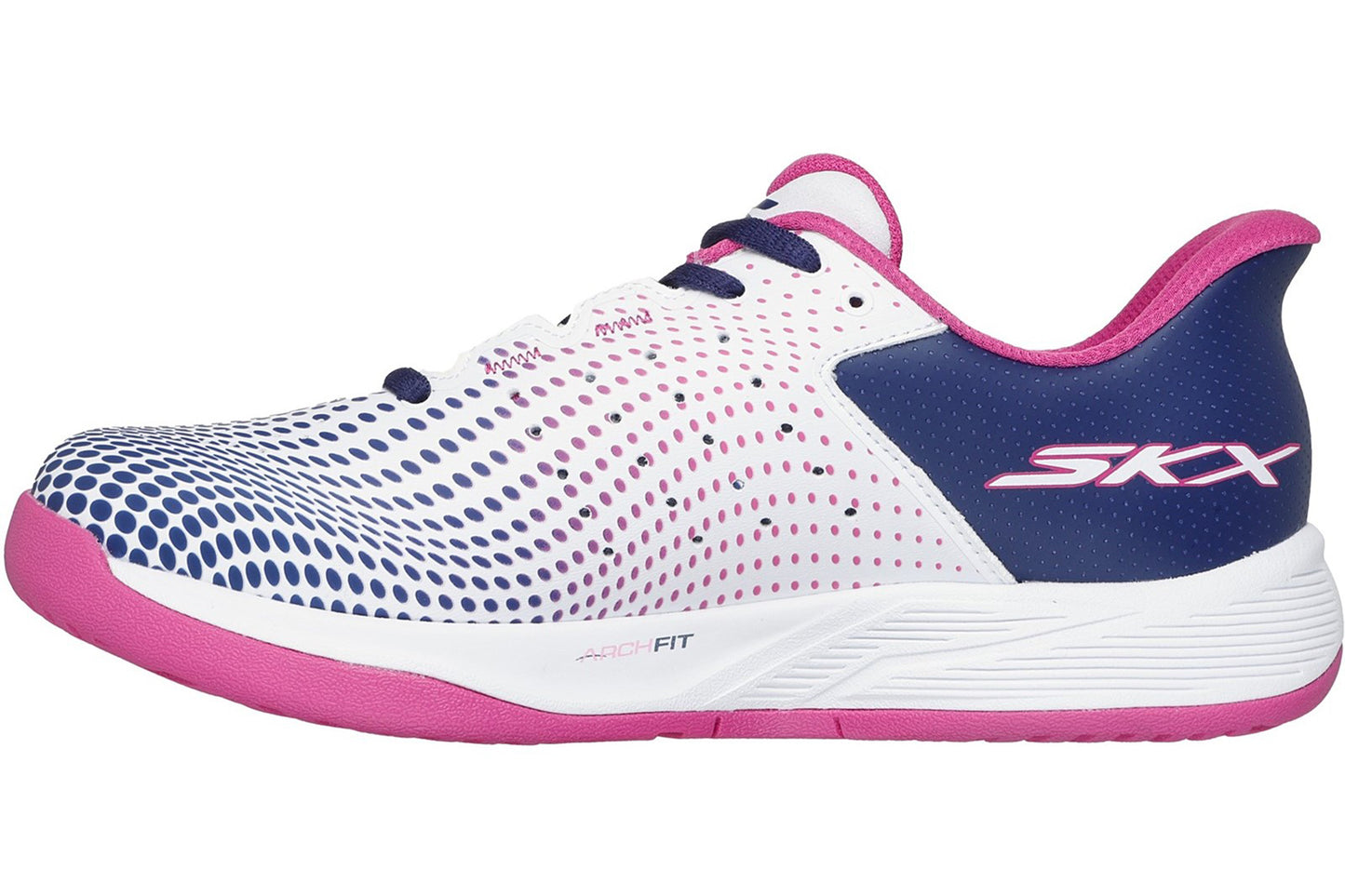 Skechers Slip-Ins Relaxed Fit Viper White/Navy/Pink Womens Fashion Trainers