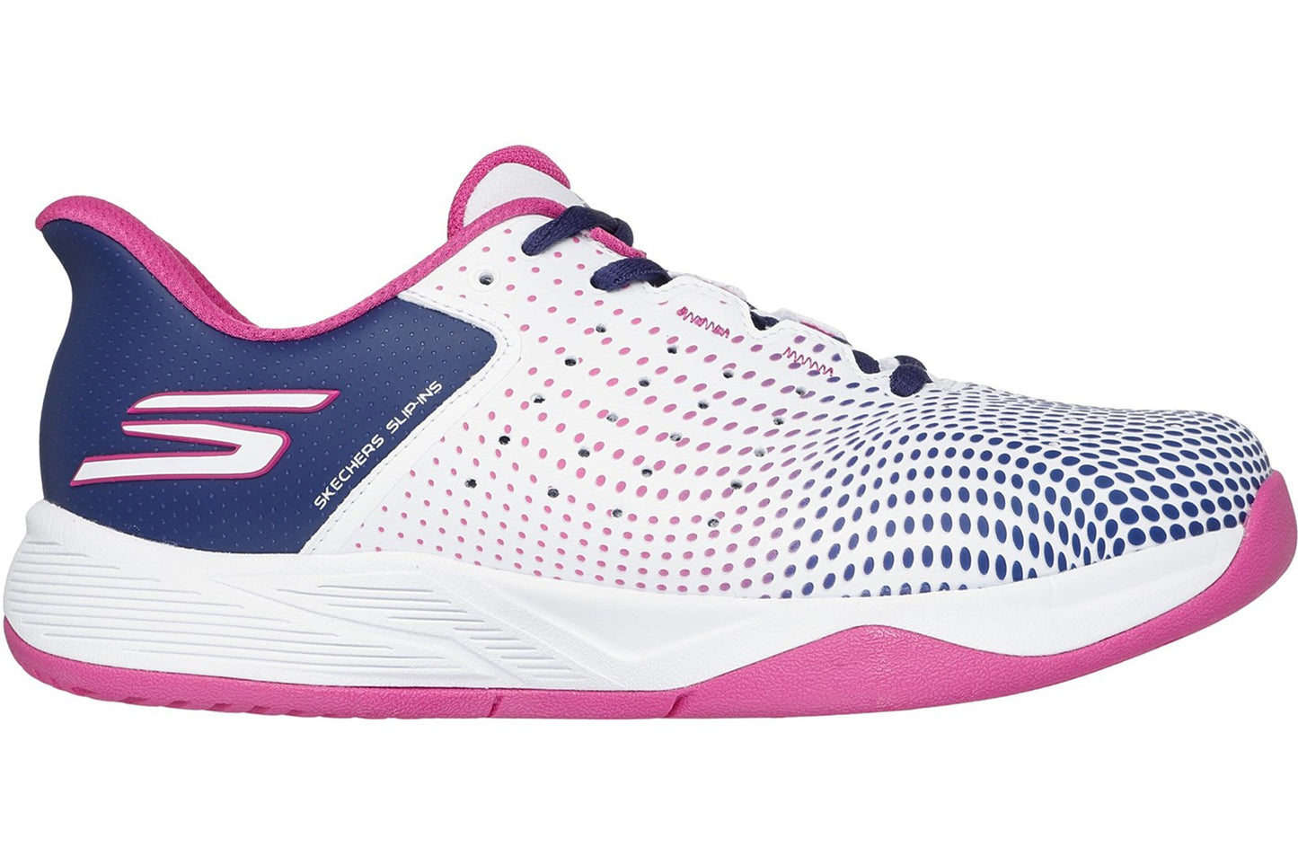 Skechers Slip-Ins Relaxed Fit Viper White/Navy/Pink Womens Fashion Trainers