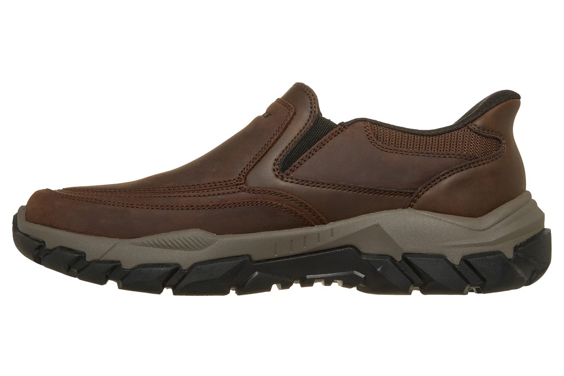 skechers-slip-ins-santaro-205680-mens-trainers-brown-left-flat