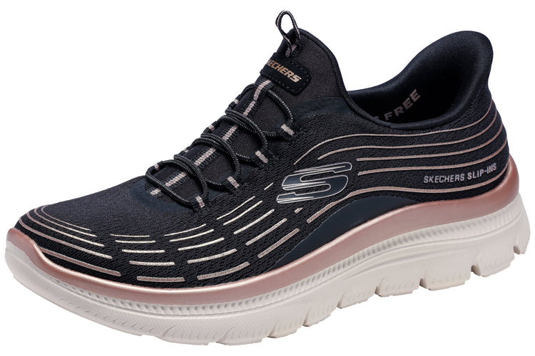 Skechers Slip-Ins Summits Pl 150611 Womens Sports Black/Rose Gold