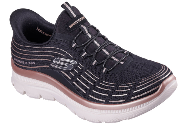 Skechers Slip-Ins Summits Pl 150611 Womens Sports Black/Rose Gold