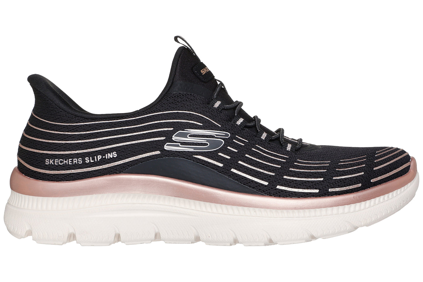 Skechers Slip-Ins Summits Pl 150611 Womens Sports Black/Rose Gold