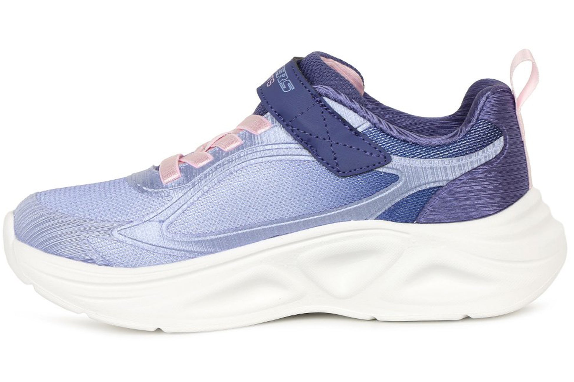skechers-sola-glow-2-girls-trainer-navy-pink-left-flat