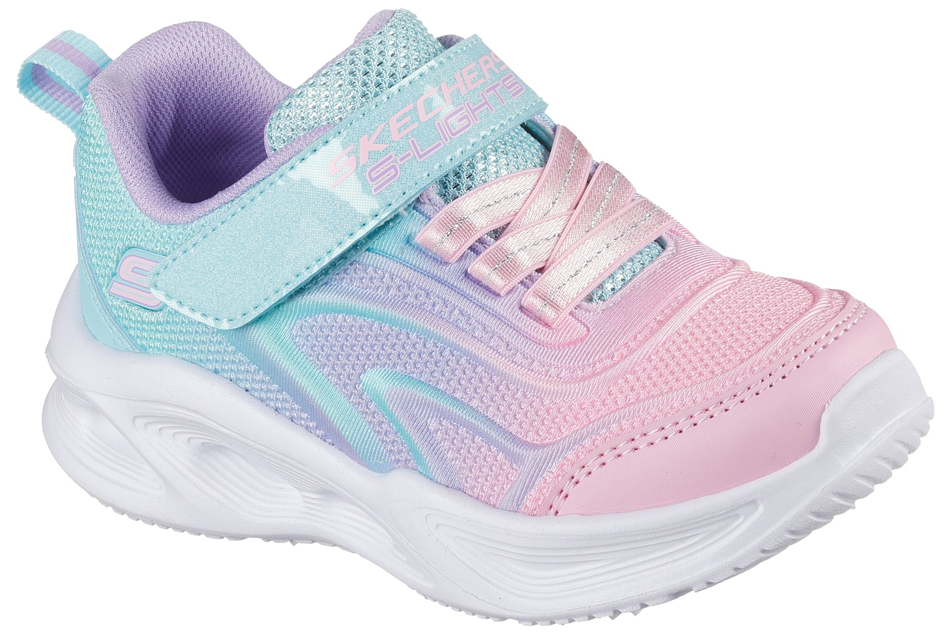 skechers-sola-glow-303713n-girls-trainers-aqua-multi-right-angle