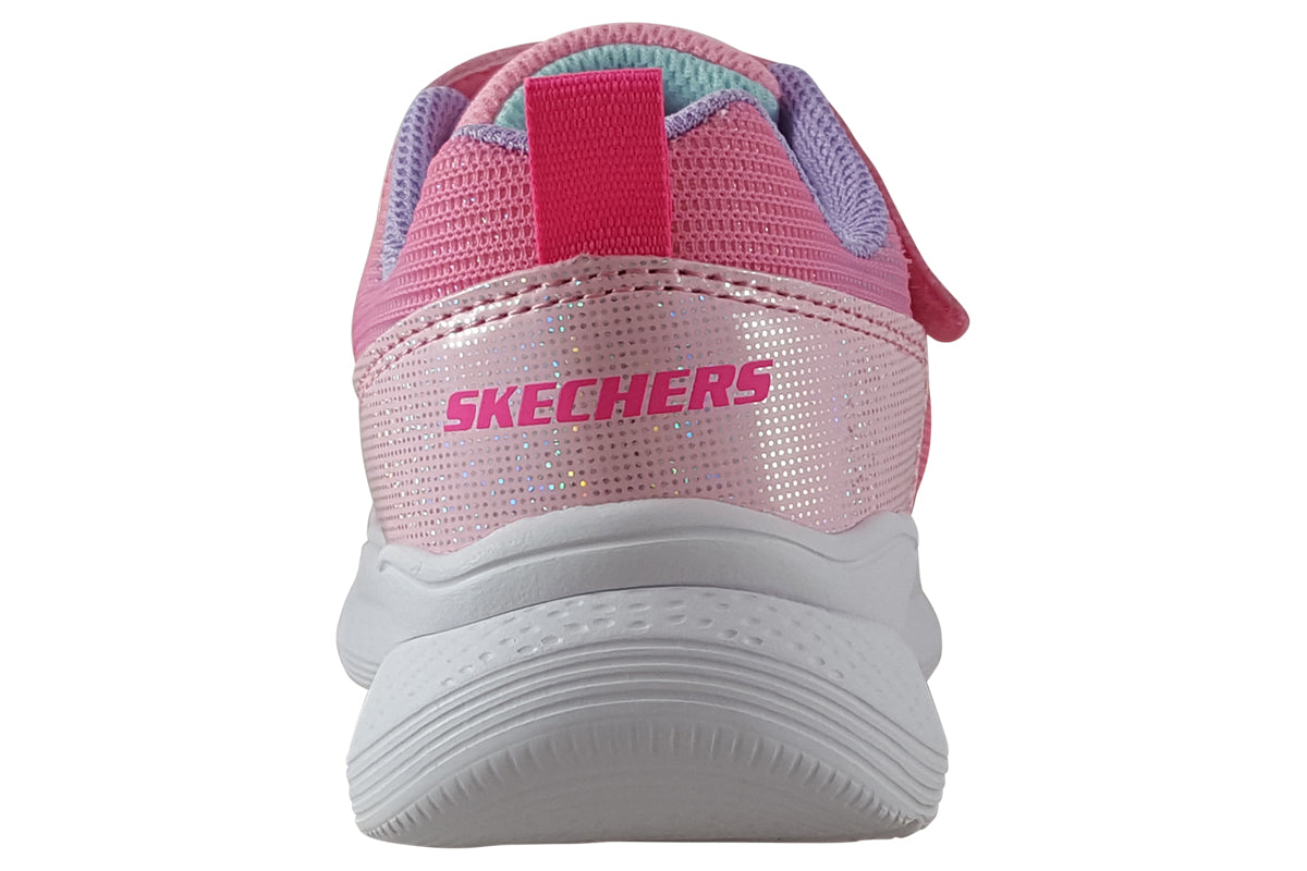 skechers stars away pink multi trainers back