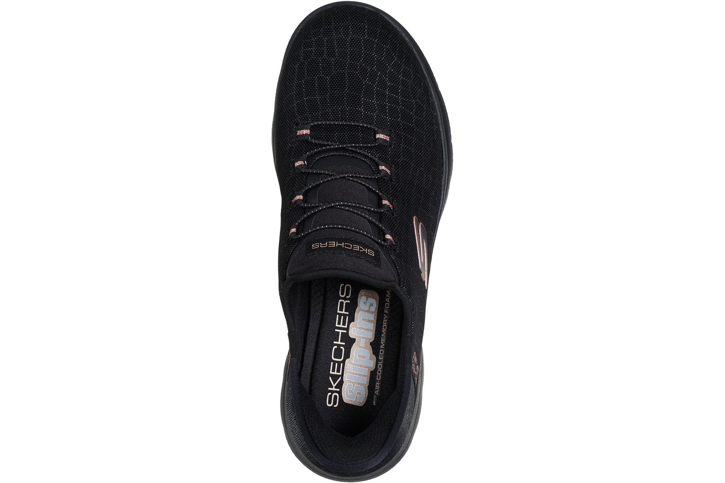 Skechers Slip-Ins Summits Classy Night Black/Rose Gold Womens Fashion Trainers