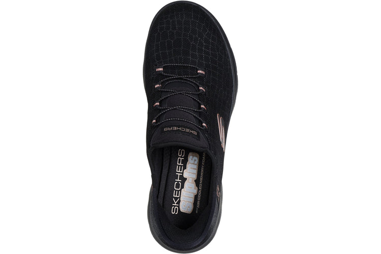Skechers Summits Classy Night Black/Rose Gold Womens Fashion Trainers