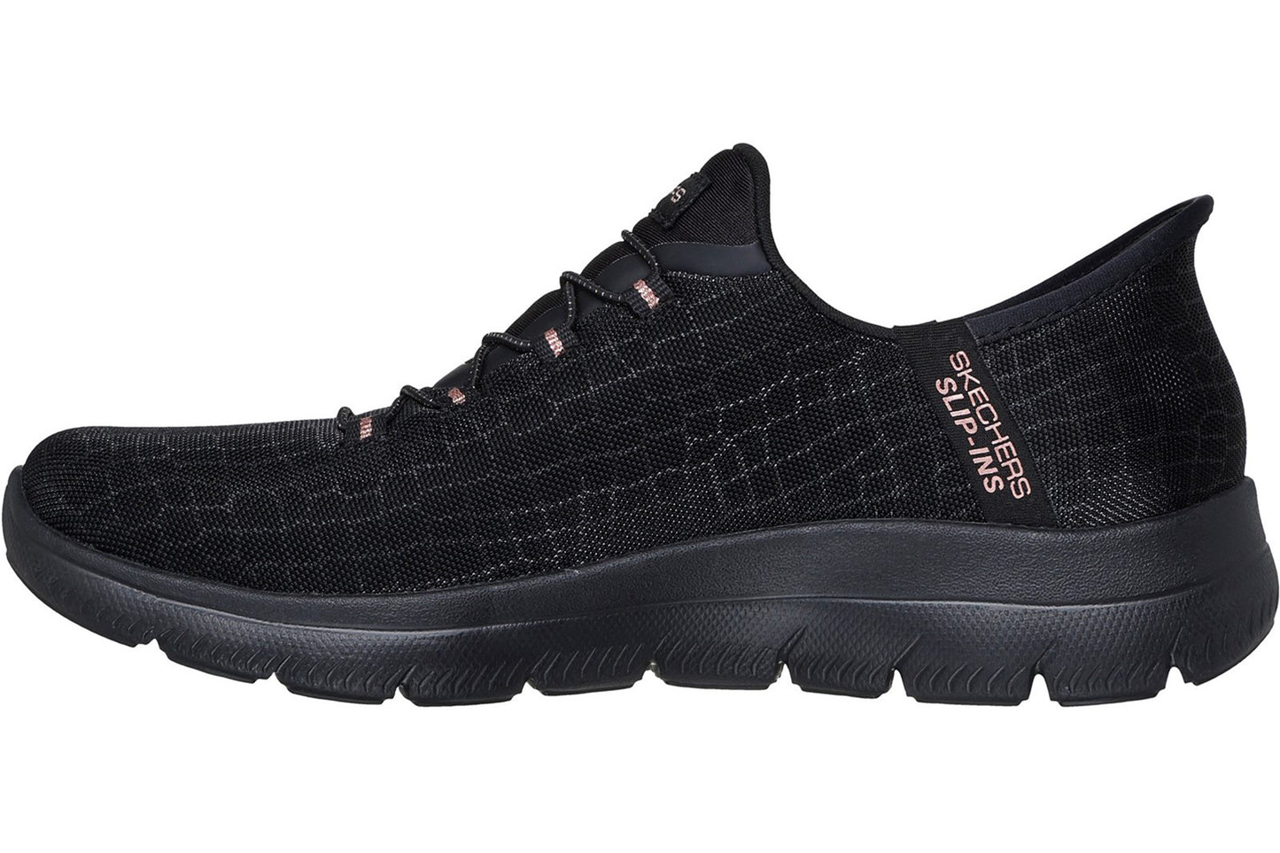 Skechers Slip-Ins Summits Classy Night Black/Rose Gold Womens Fashion Trainers