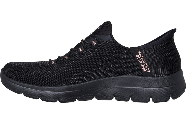 Skechers Summits Classy Night Black/Rose Gold Womens Fashion Trainers