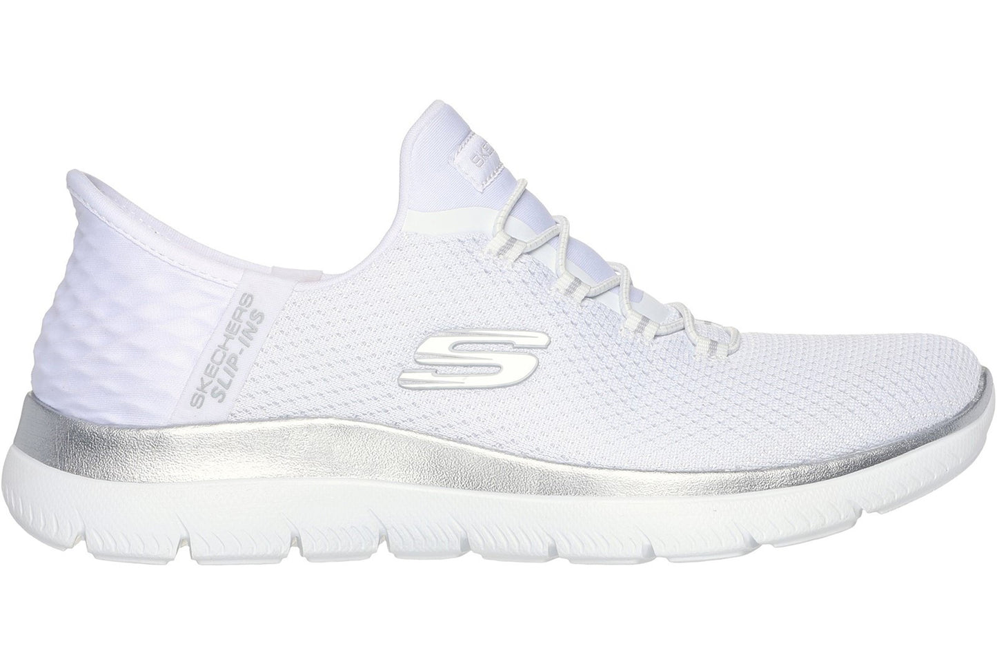 Skechers Slip-Ins Summits Diamond  White/Silver Womens Sports