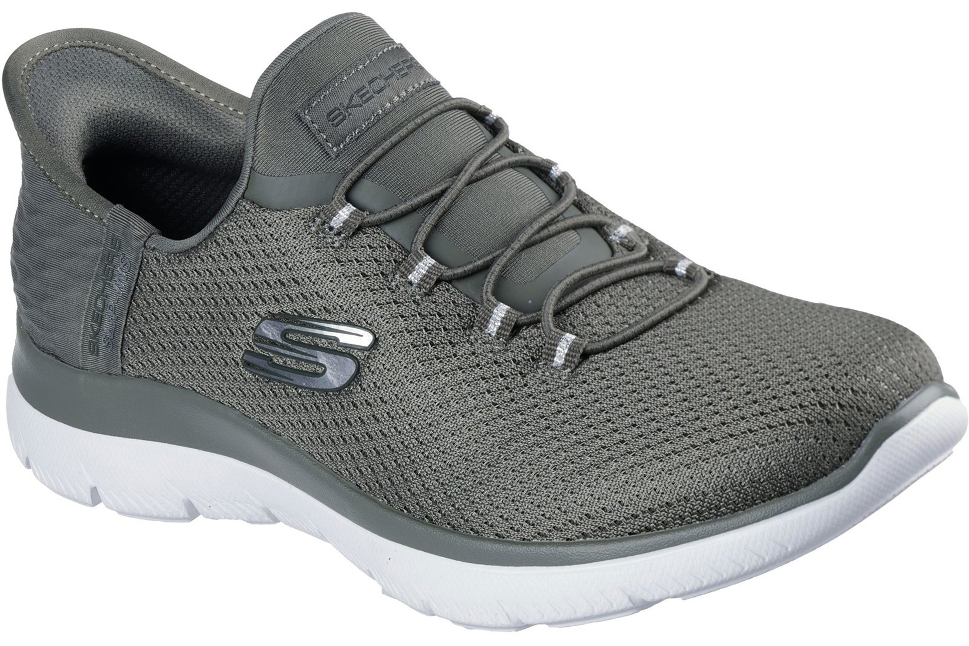 skechers-summits-diamond-dream-olive-mesh-silver-trim