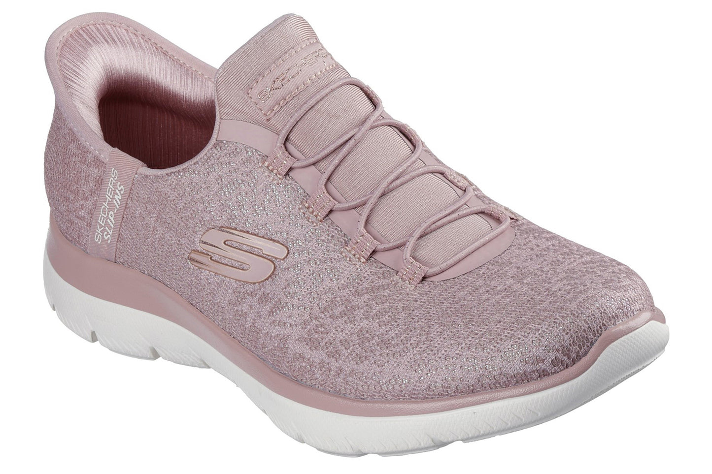 Skechers Slip-Ins Summits Lunar Glow Mauve Mesh/Rose Gold Trim Womens Fashion Trainers