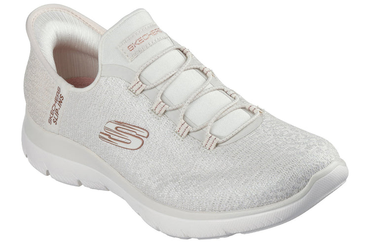 Skechers Summits Lunar Glow Natural Mesh/Rose Gold Trim Womens Fashion Trainers