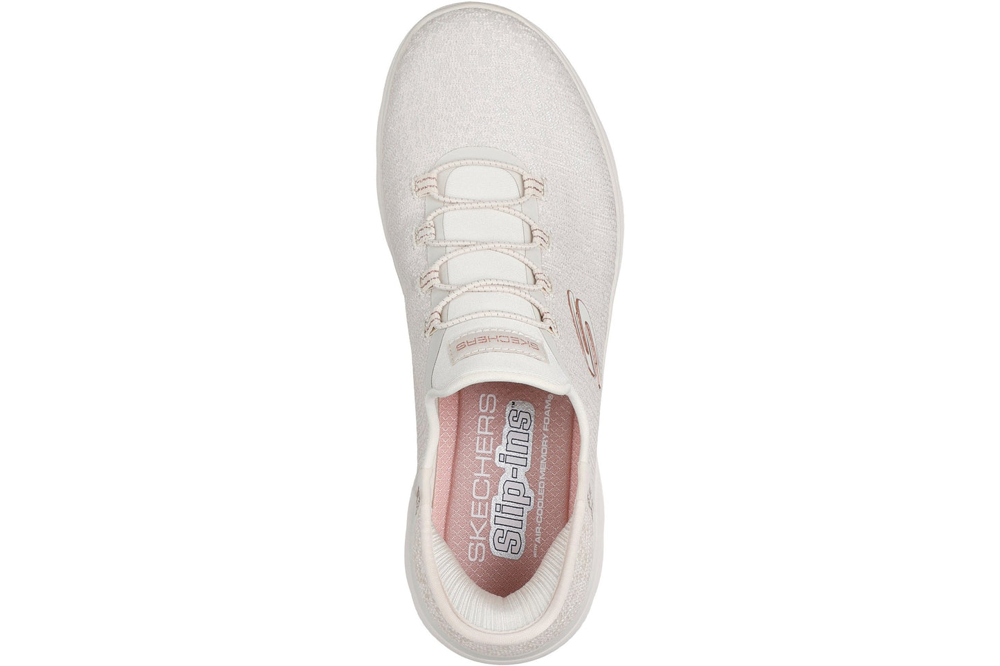 Skechers Slip-Ins Summits Lunar Glow Natural Mesh/Rose Gold Trim Womens Fashion Trainers