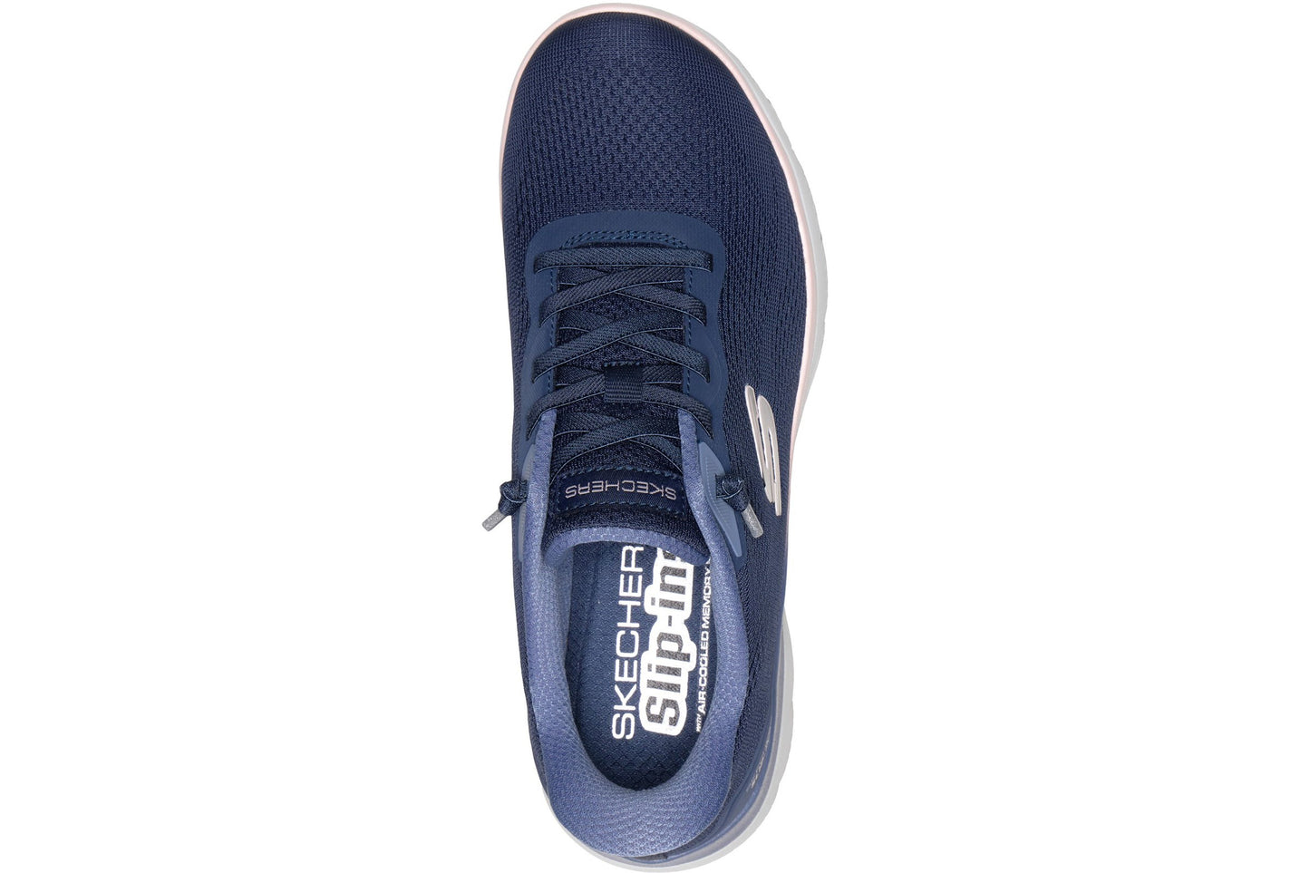 Skechers Slip-Ins Summits Sweet Skies Navy Mesh/Synthetic/Peach Trim Womens Fashion Trainers