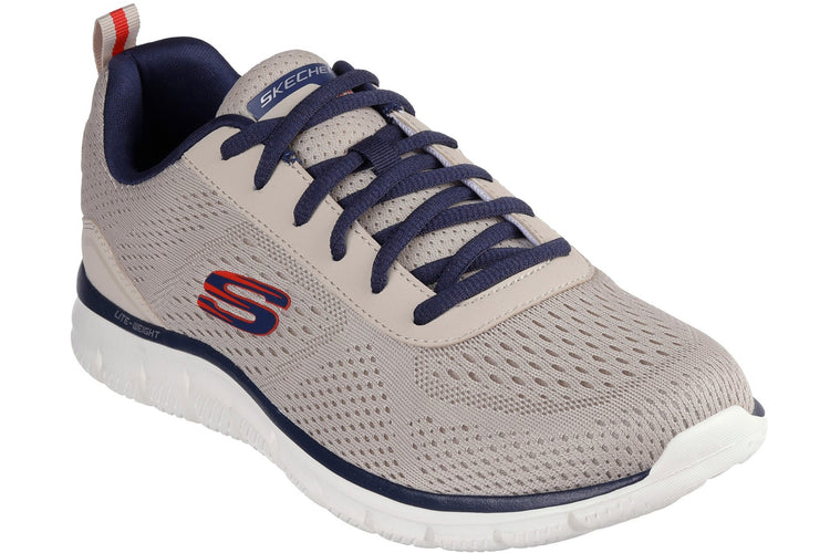 Skechers Track Leshur Taupe/Navy Mens Trainers