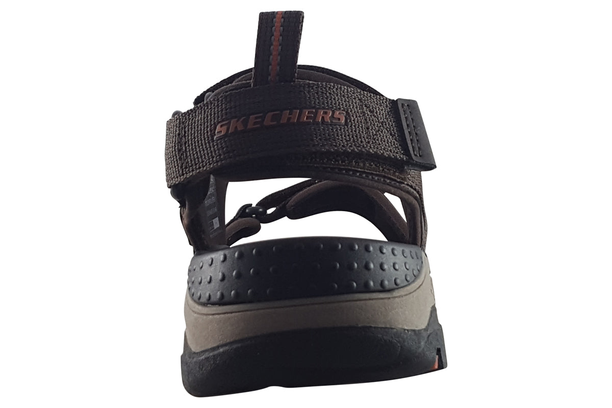 skechers tresmen ryer choc sandals back