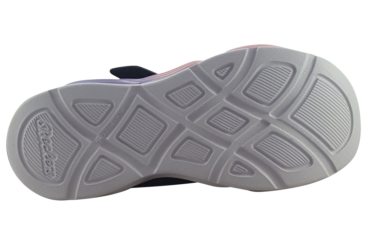 skechers twisty glow black multi trainers sole