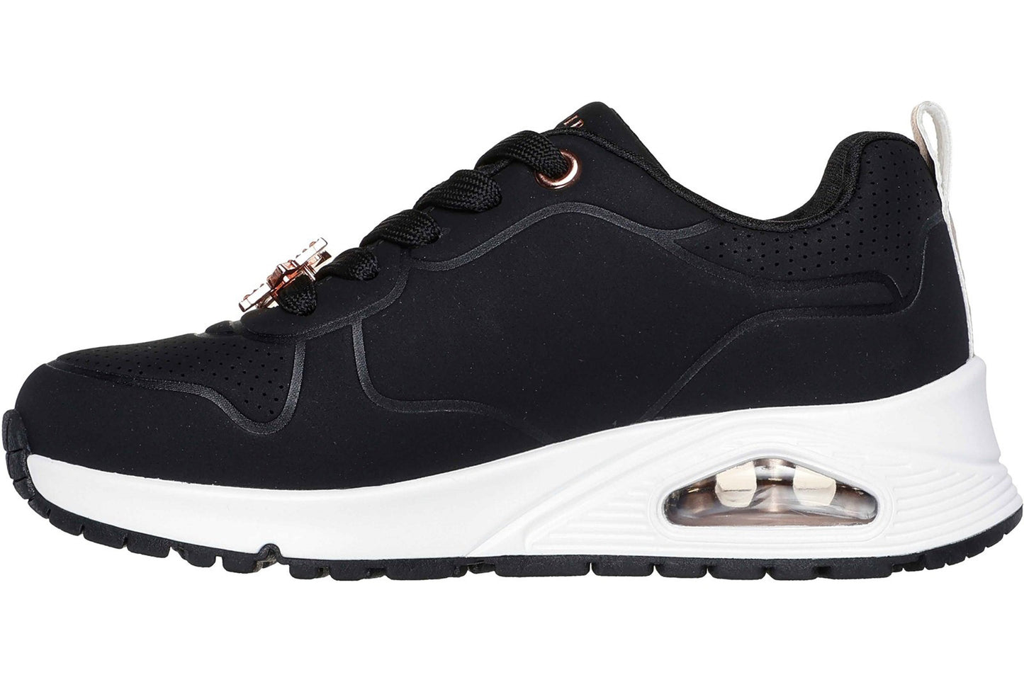 Skechers Street Uno - Trendy Jewels Black/Rose Gold Girls Shoes