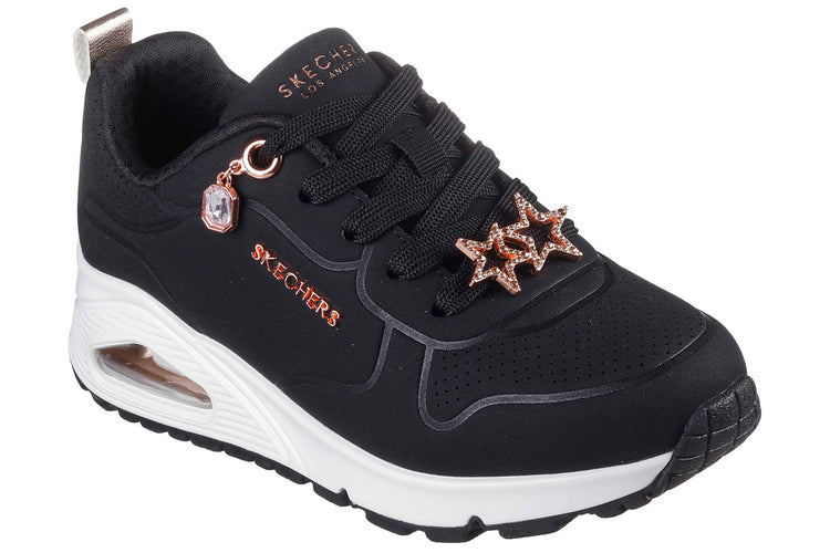 Skechers Street Uno - Trendy Jewels Black/Rose Gold Girls Shoes